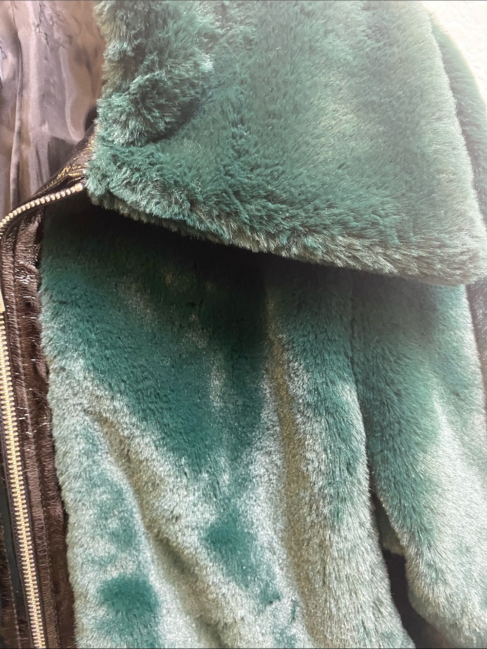 Maeve Emerald Green Faux Fur Zip-Up Jacket - Picture 3 of 7